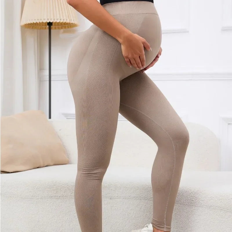 Elastic High-Waist Maternity Leggings