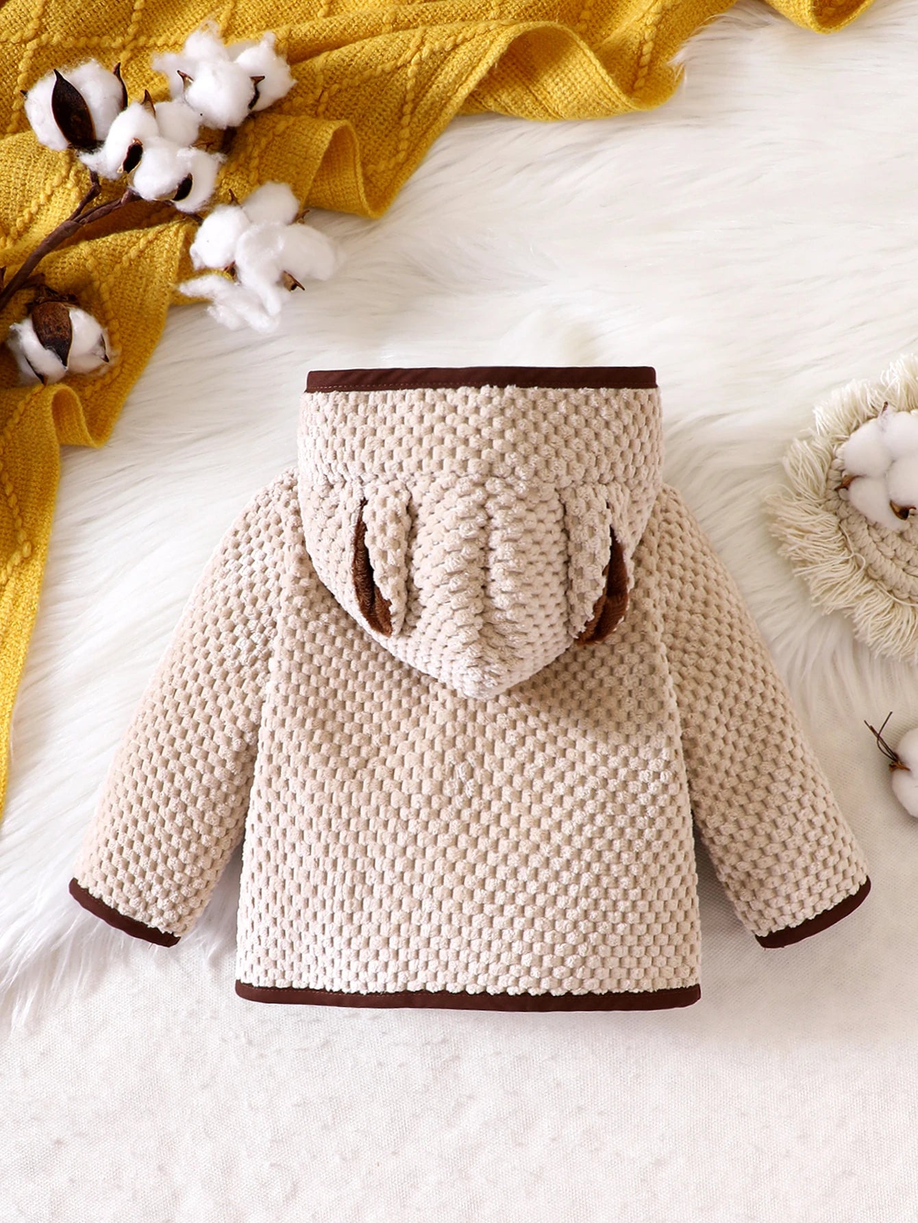 Fashion Hooded Button Coat for Kids