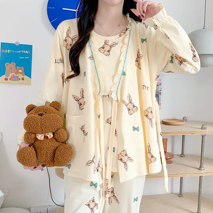 Autumn Cotton Maternity Pajama Set