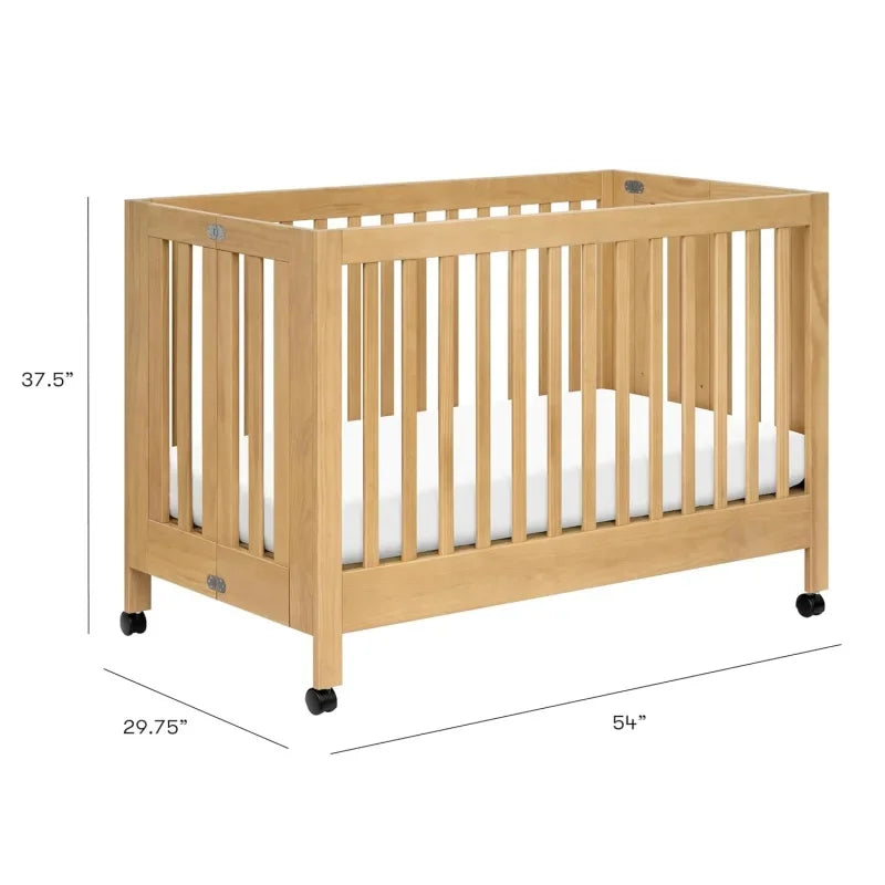 2-in-1 Portable Folding Crib with Toddler Bed