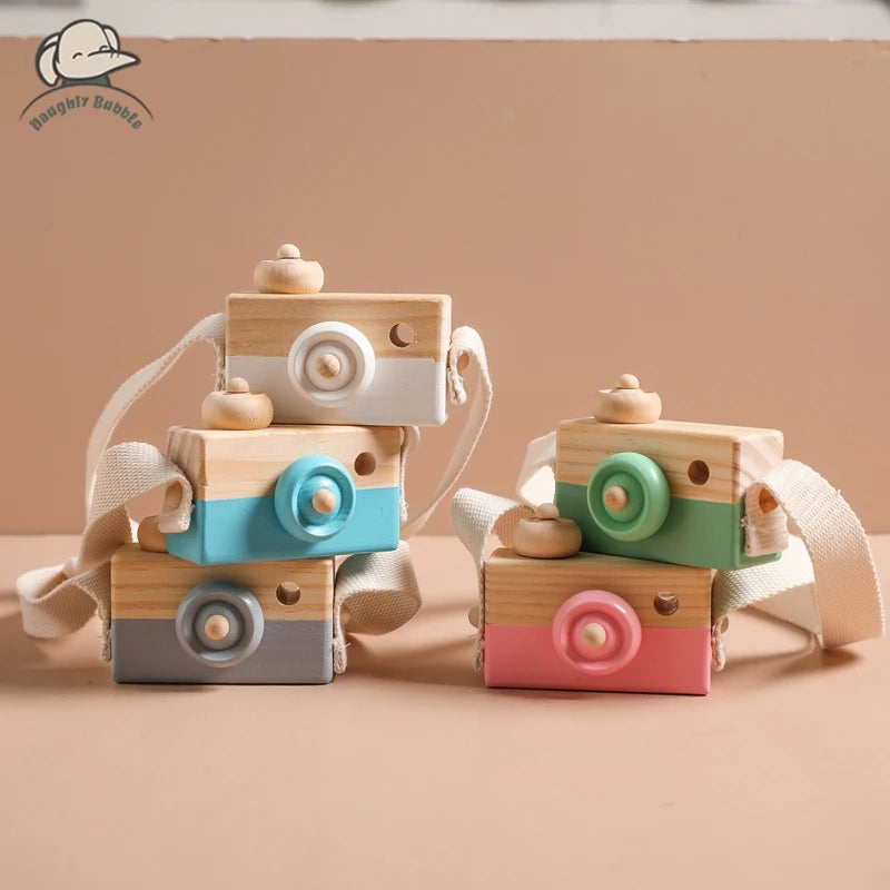 Wooden Fashion Camera Baby Toy Pendant