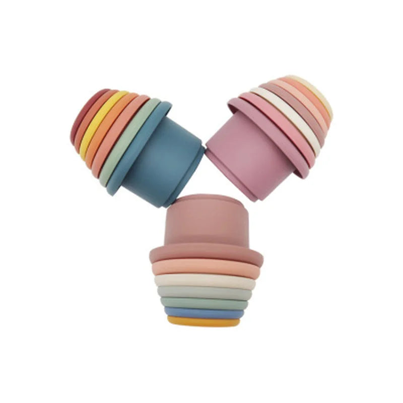 Baby Silicone Hourglass Stacking Cups