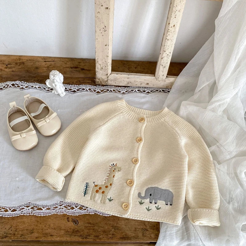 Autumn Embroidered Baby Sweater