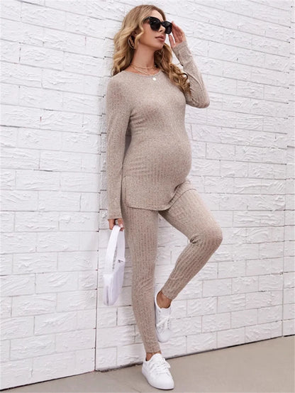 Women's Maternity 2-Piece Solid Set