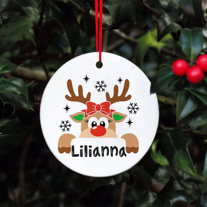 Custom Ceramic Deer Bauble