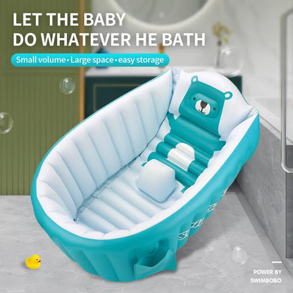 Cute Bear Inflatable Baby Bath Seat