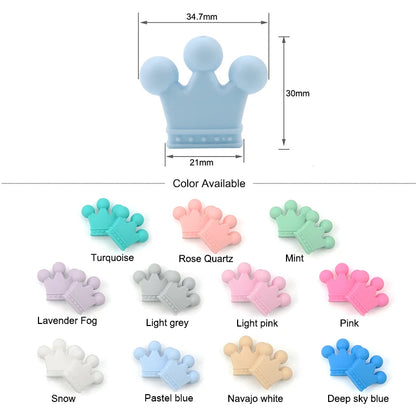 Crown Silicone Beads 5pcs Baby Teether