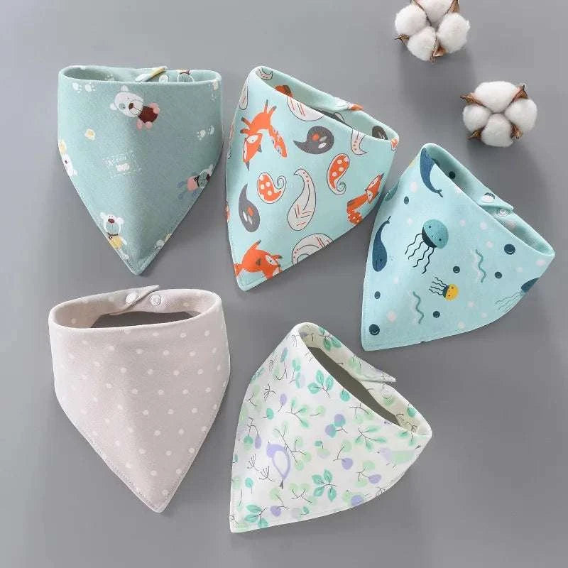 5pcs Baby Saliva Towel Triangle Scarf