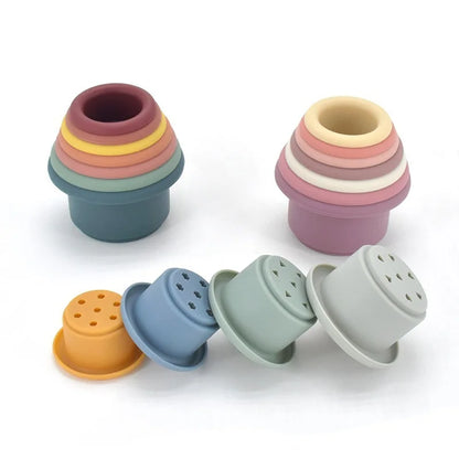 Baby Silicone Hourglass Stacking Cups