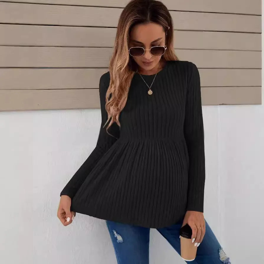 Autumn Casual Knitted Maternity Tops