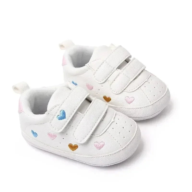 Cute Embroidery Stars and Hearts PU Sneaker