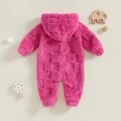 Fleece Baby Hooded Romper