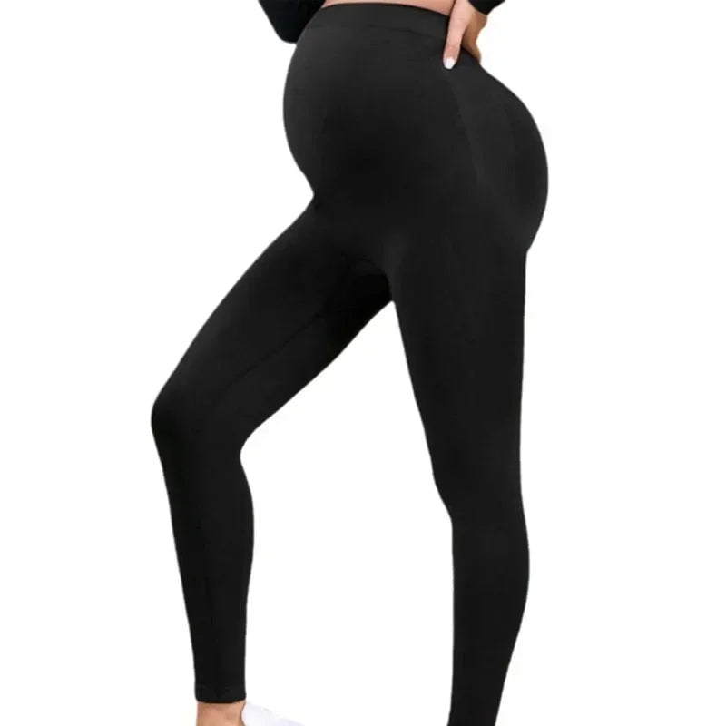 Elastic High-Waist Maternity Leggings