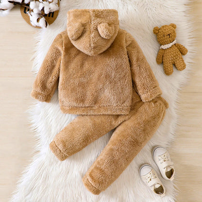 Winter Animal Plush Jumpsuit Set