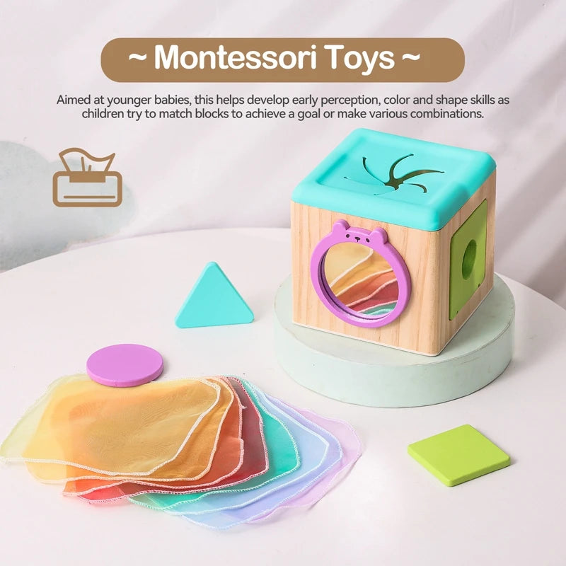 Montessori Wooden Magic Tissue Box