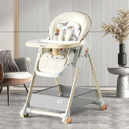 3 in 1 Foldable Baby High Chair with Removable Seat and Tray