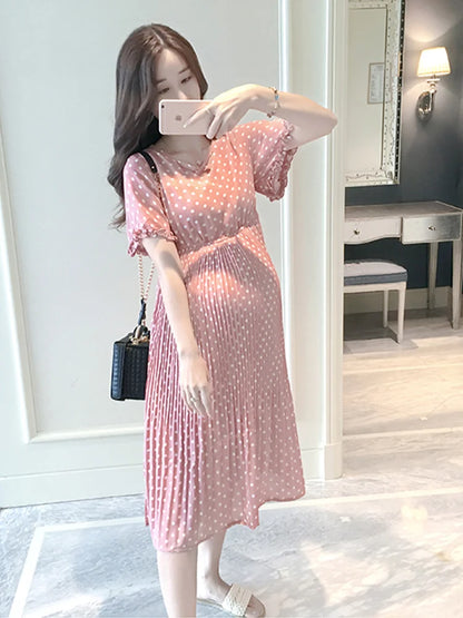 Pregnant Women Summer Petal Collar Dress