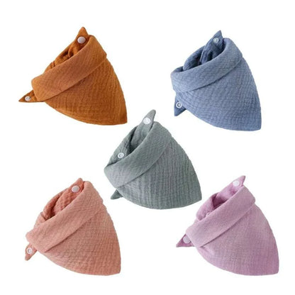 Triangle Scarf Solid Color Soft Cotton Baby Bib