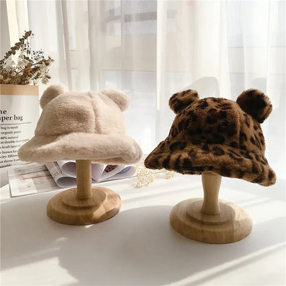 Korean Winter Baby Plush Bucket Hat