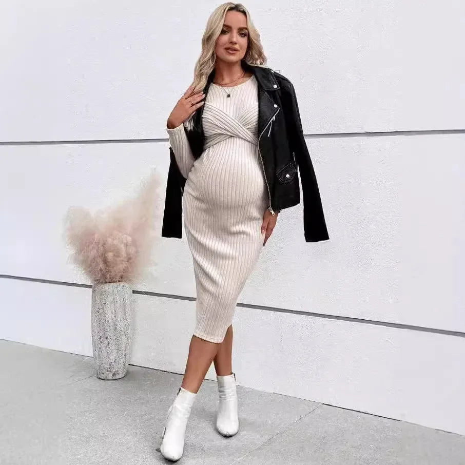 Elegant A-Line Maternity Dress