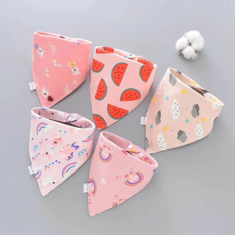 5pcs Baby Saliva Towel Triangle Scarf