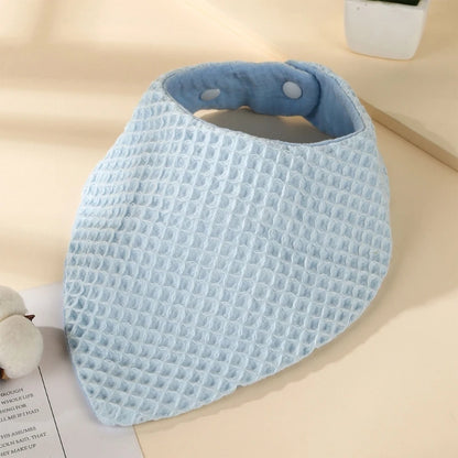 Solid Color Soft Muslin Waffle Baby Bibs