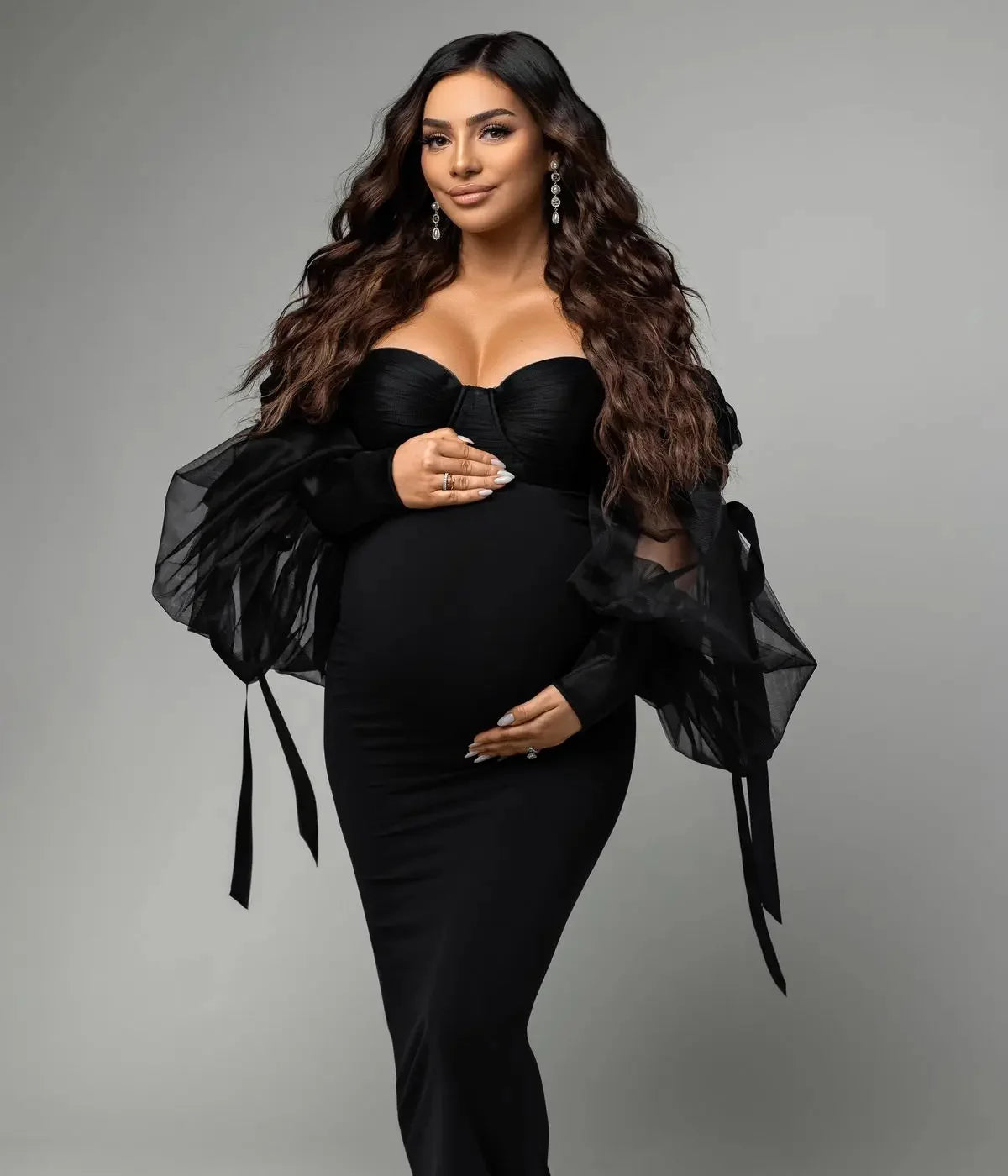 Black Maternity Bodysuit Dresses