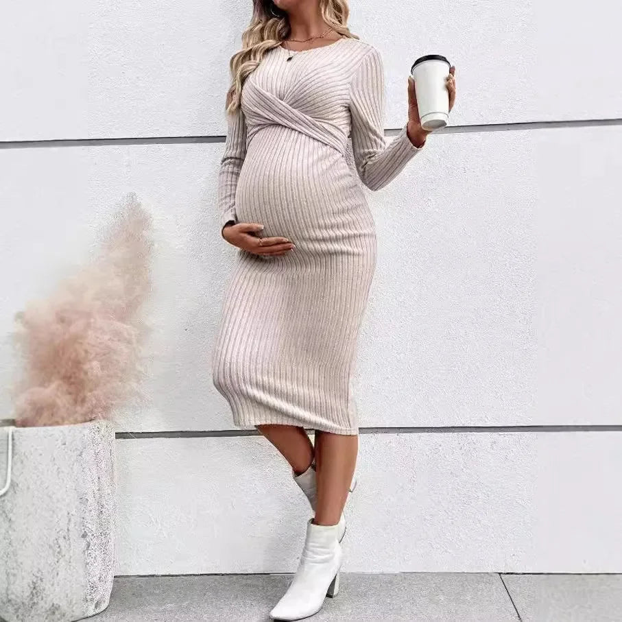 Elegant A-Line Maternity Dress