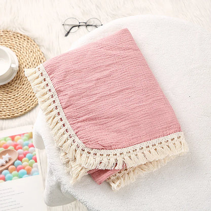 Cute Bear Muslin Squares Cotton Baby Blanket