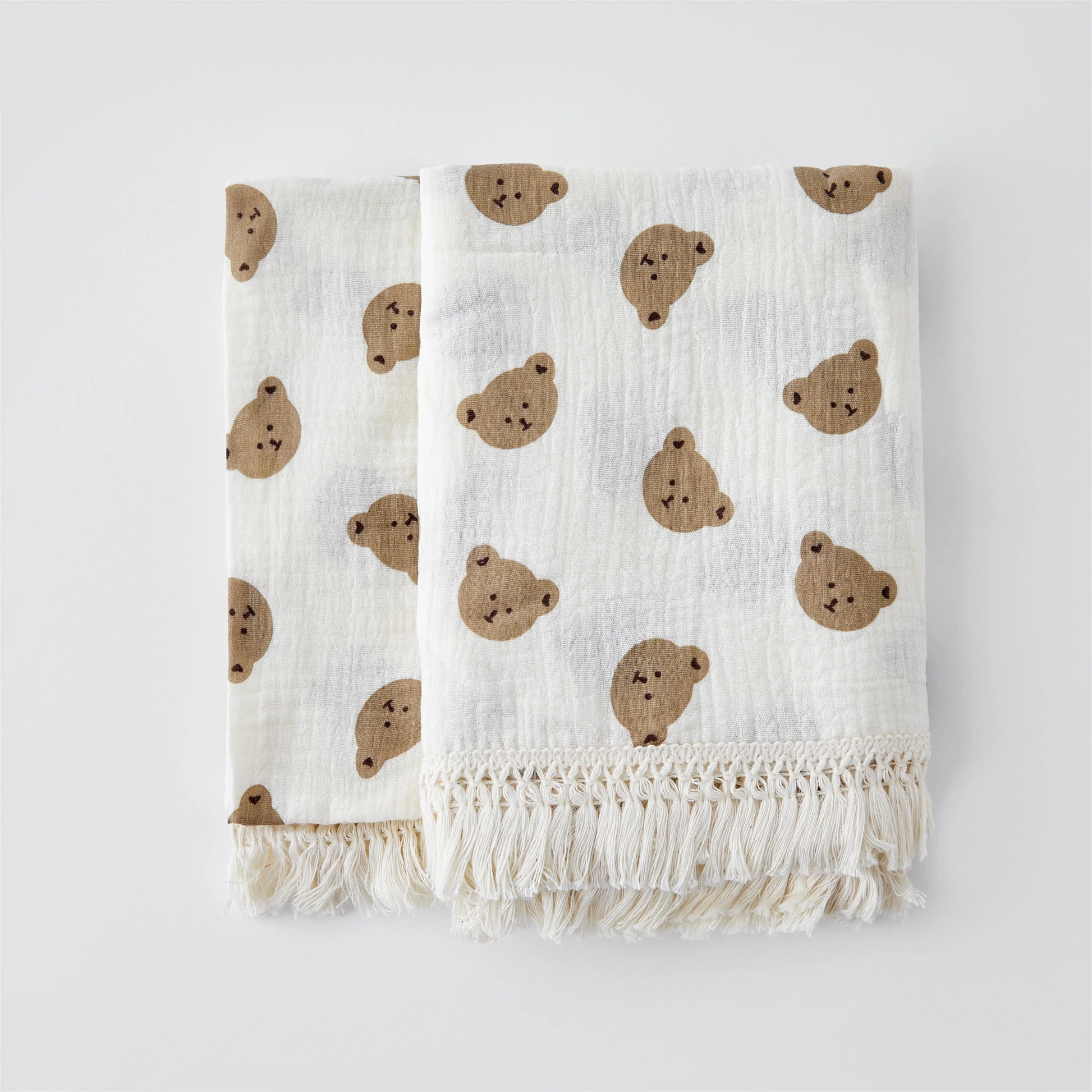 Cute Bear Muslin Squares Cotton Baby Blanket