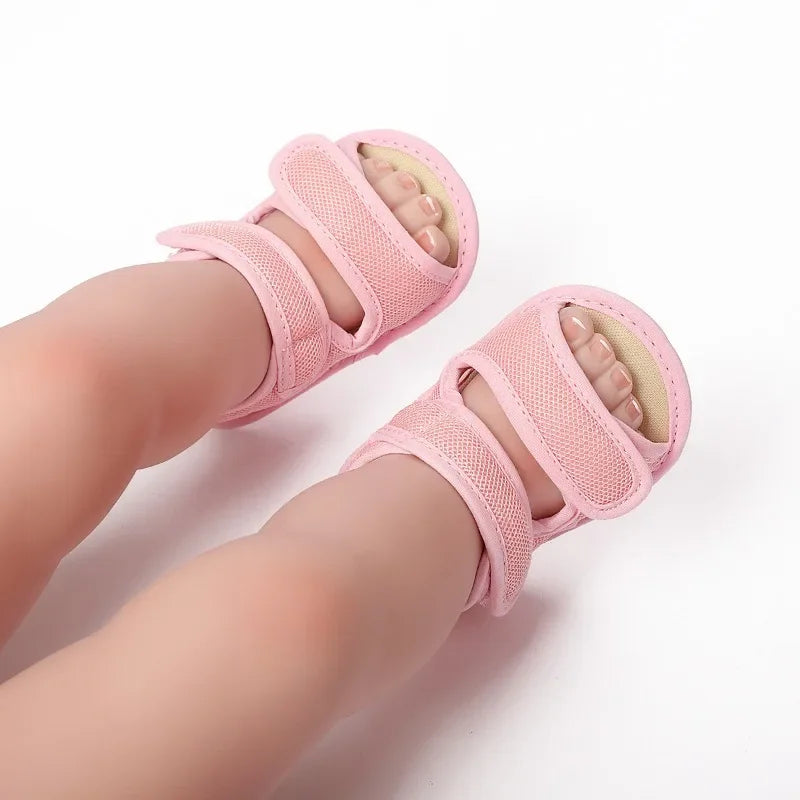 Solid Color Net Cloth Breathable Baby Sandals