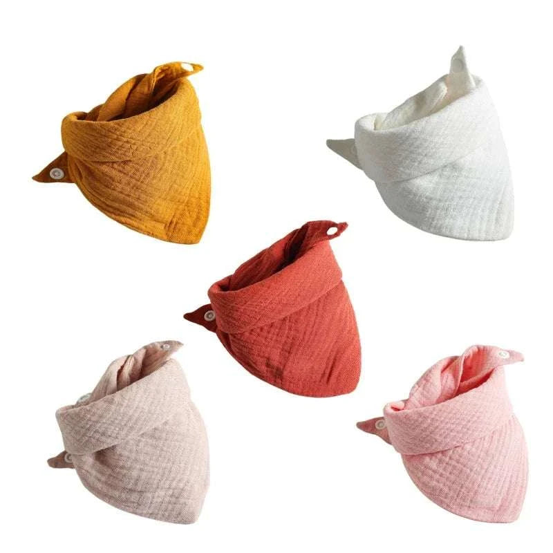 Triangle Scarf Solid Color Soft Cotton Baby Bib