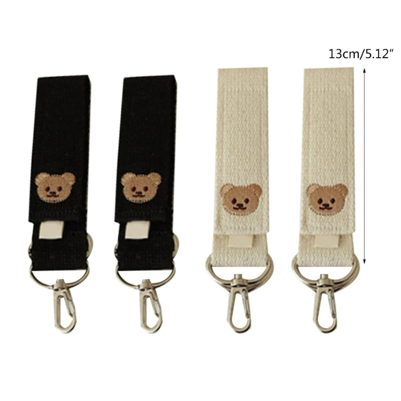 Bear Cotton 2Pcs Baby Stroller Hooks