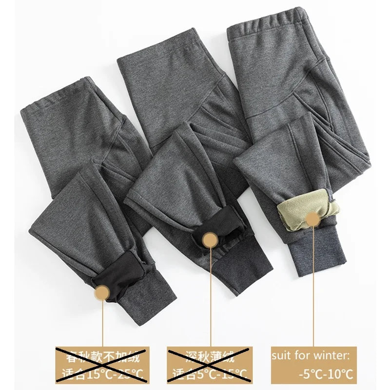 Winter Oversized Plush Maternity Pants