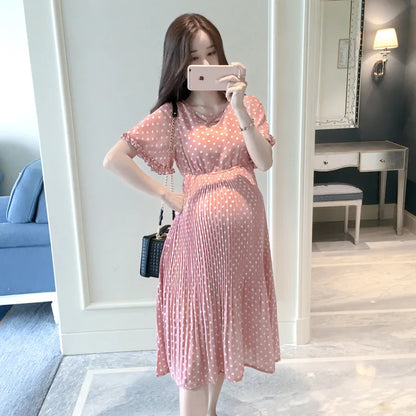 Pregnant Women Summer Petal Collar Dress