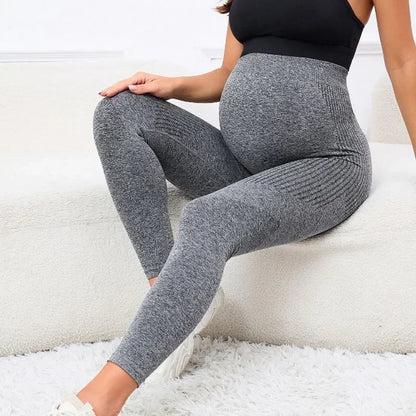 Elastic High-Waist Maternity Leggings