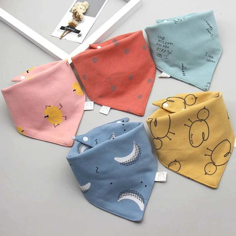 5pcs Baby Saliva Towel Triangle Scarf