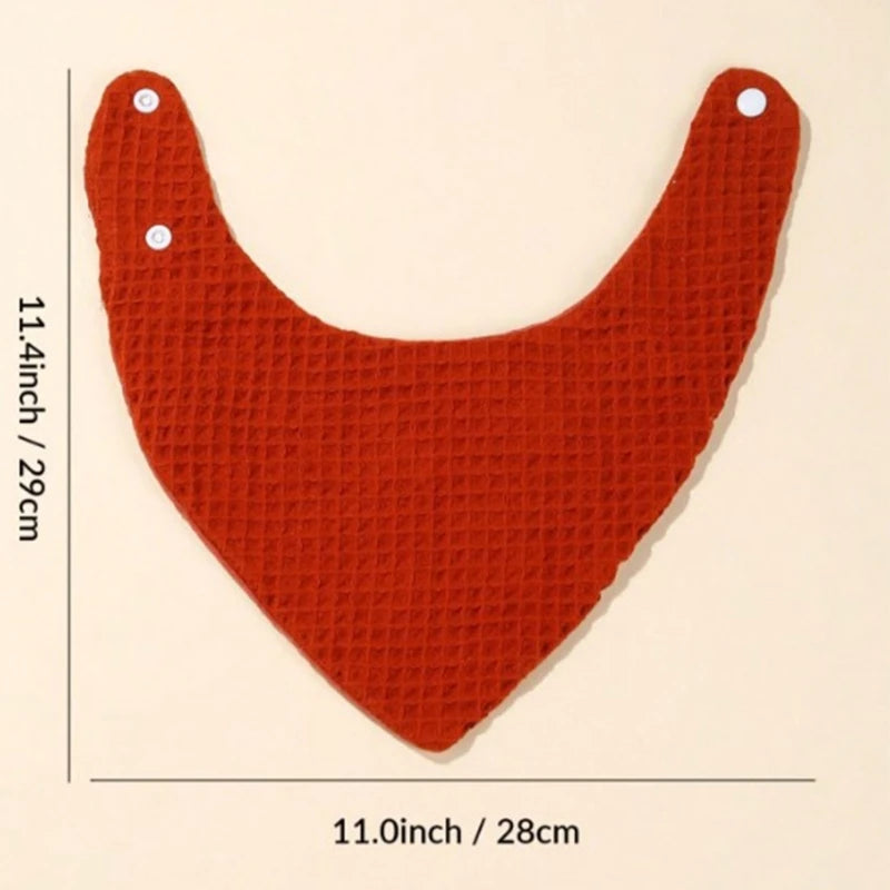 Solid Color Soft Muslin Waffle Baby Bibs