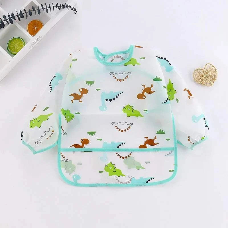 Long Sleeve Bibs Scarf Waterproof Smock Feeding Apron