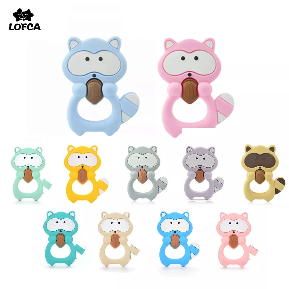 Raccoon Silicone Teether Toys