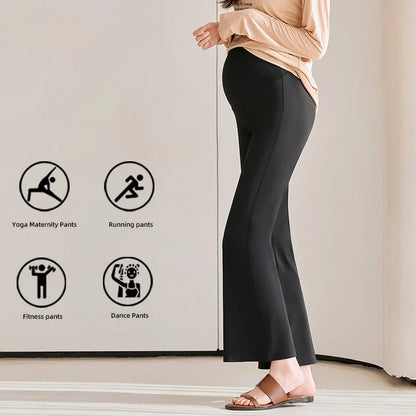 Adjustable Waist Solid Color Maternity Leggings