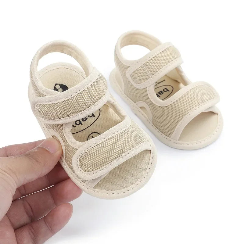 Solid Color Net Cloth Breathable Baby Sandals