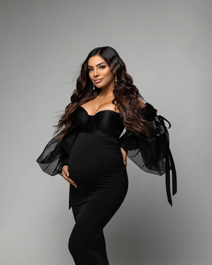 Black Maternity Bodysuit Dresses