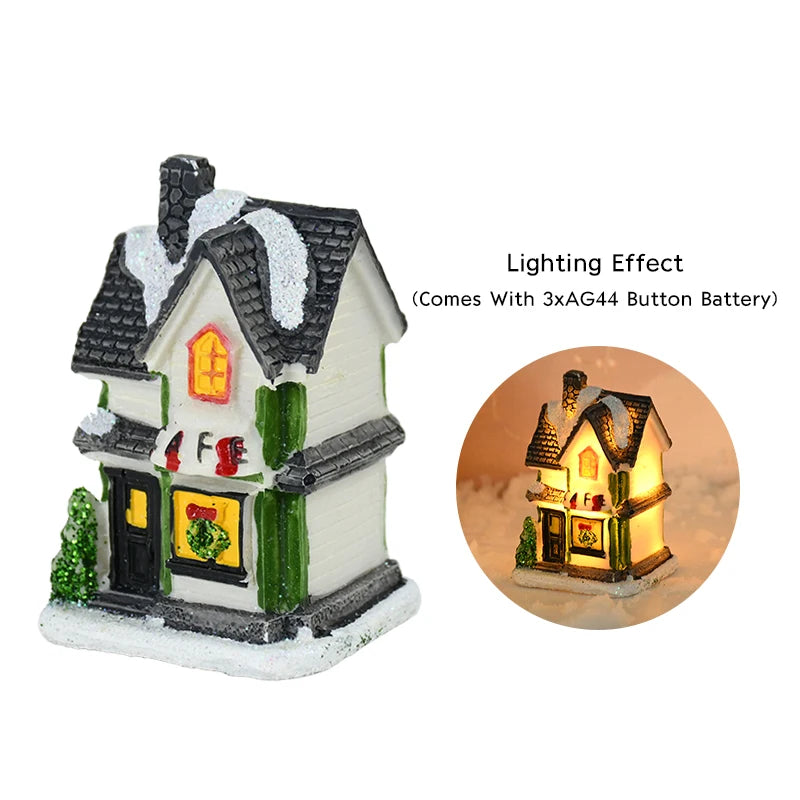 Christmas LED Wooden House Ornaments