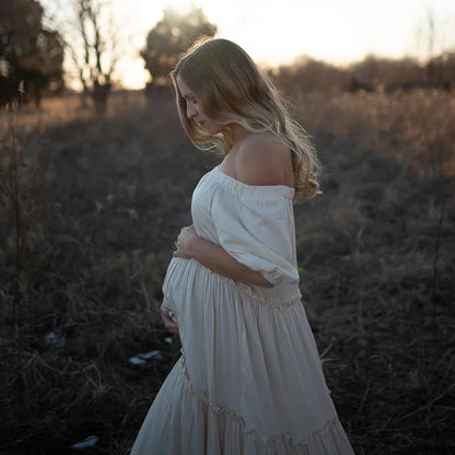 Bohemian Cotton Pregnancy Photo Shoot Dress