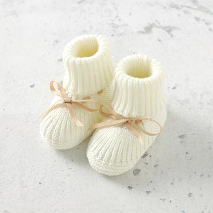 Knitted Baby Boots with Butterfly Knot