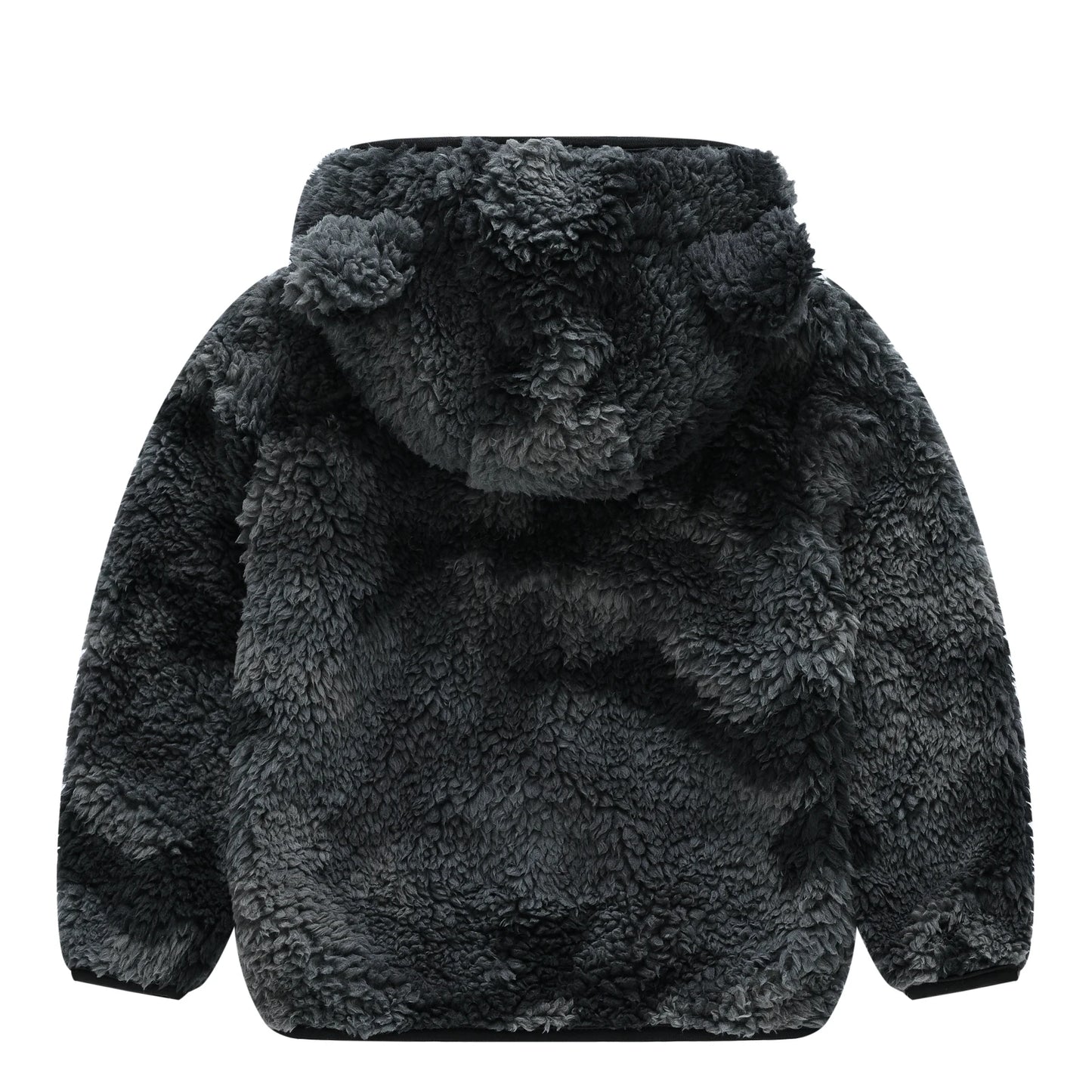 Boys' Woolen Hooded Zipper Coat