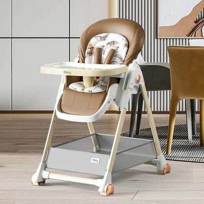 3 in 1 Foldable Baby High Chair with Removable Seat and Tray