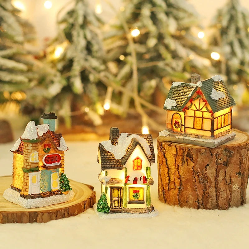 Christmas LED Wooden House Ornaments