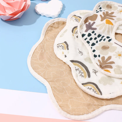 Baby Flower-Shaped Burp Cloth Set